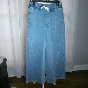 AERIE NWT Pull-On w/ Draw String Blue Wide Leg Soft Jeans M